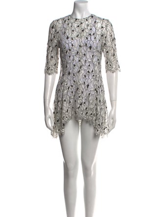 Lela Rose Lace Pattern Mini Dress