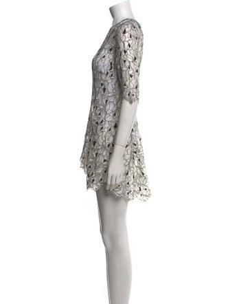 Lela Rose Lace Pattern Mini Dress