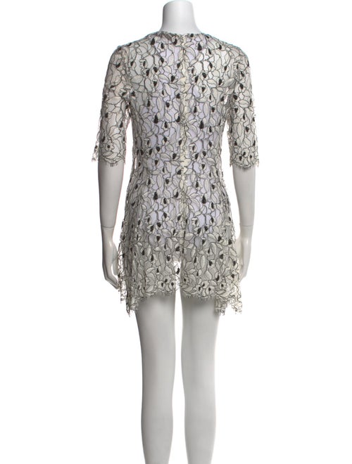 Lela Rose Lace Pattern Mini Dress