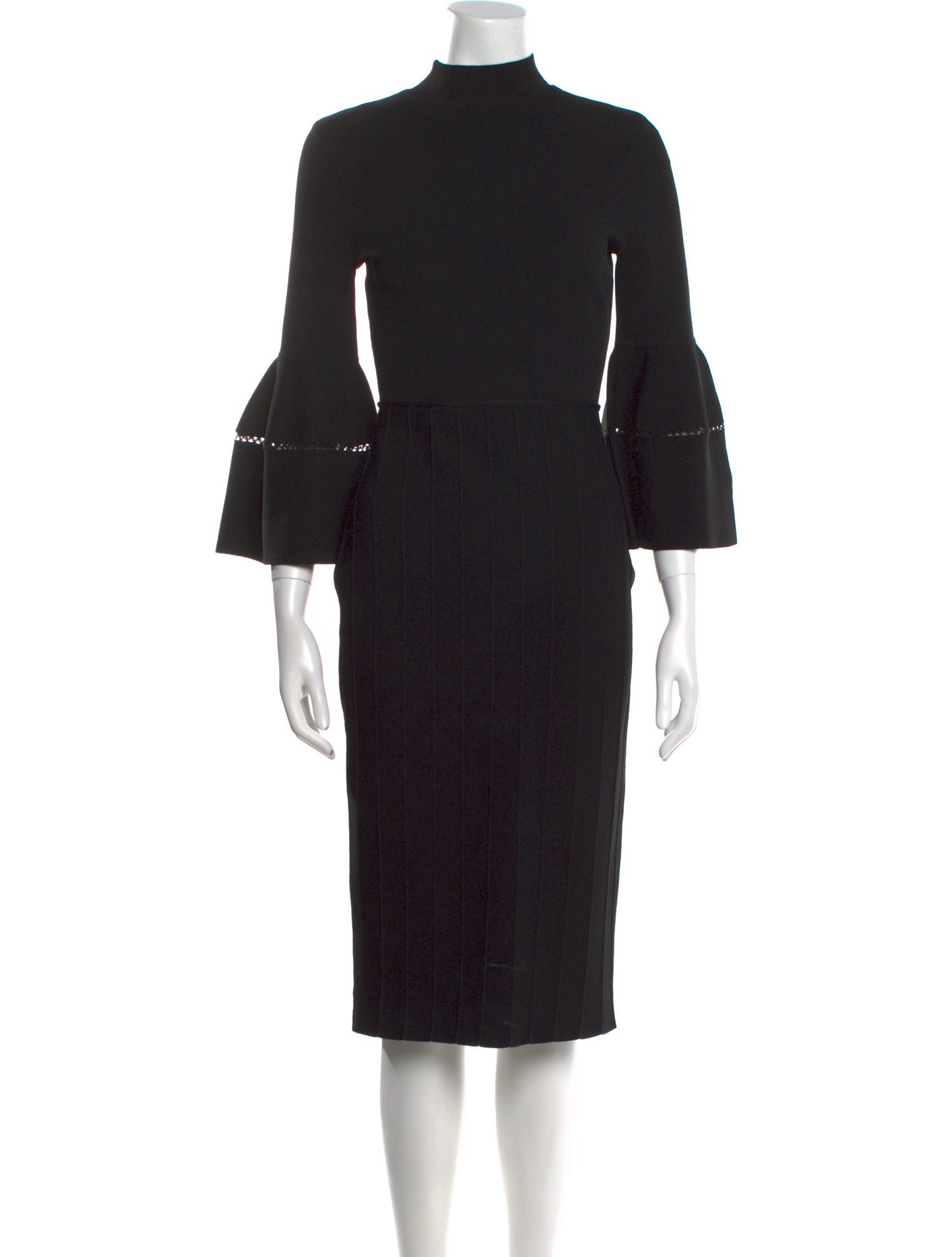 Lela Rose Mock Neck Midi Length Dress