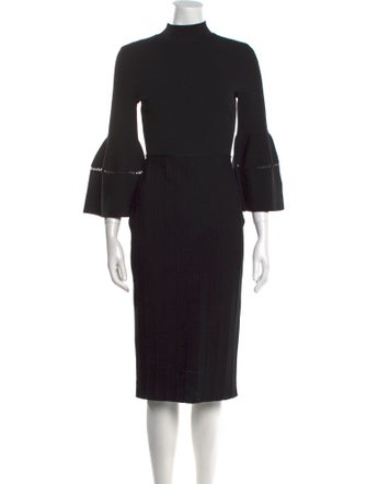 Lela Rose Mock Neck Midi Length Dress