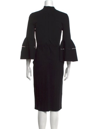 Lela Rose Mock Neck Midi Length Dress