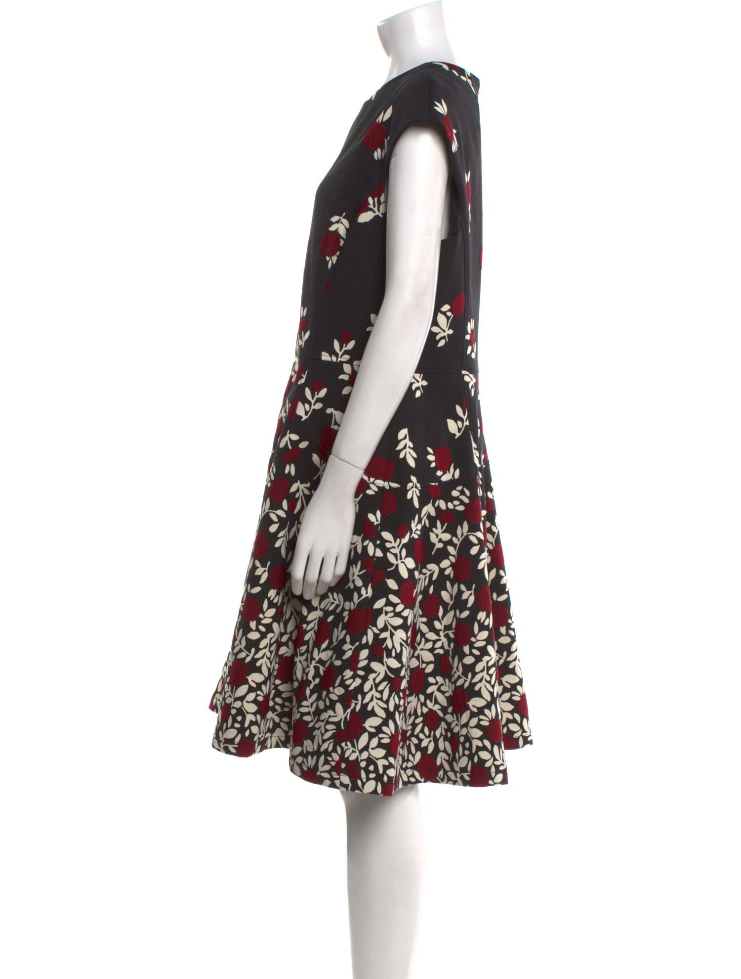 Lela Rose Floral Print Knee-Length Dress