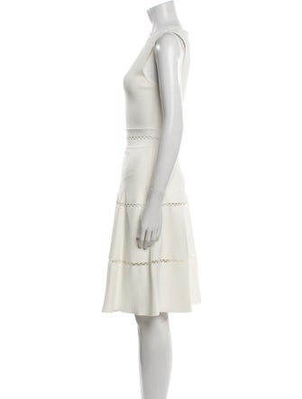 Lela Rose Scoop Neck Knee-Length Dress