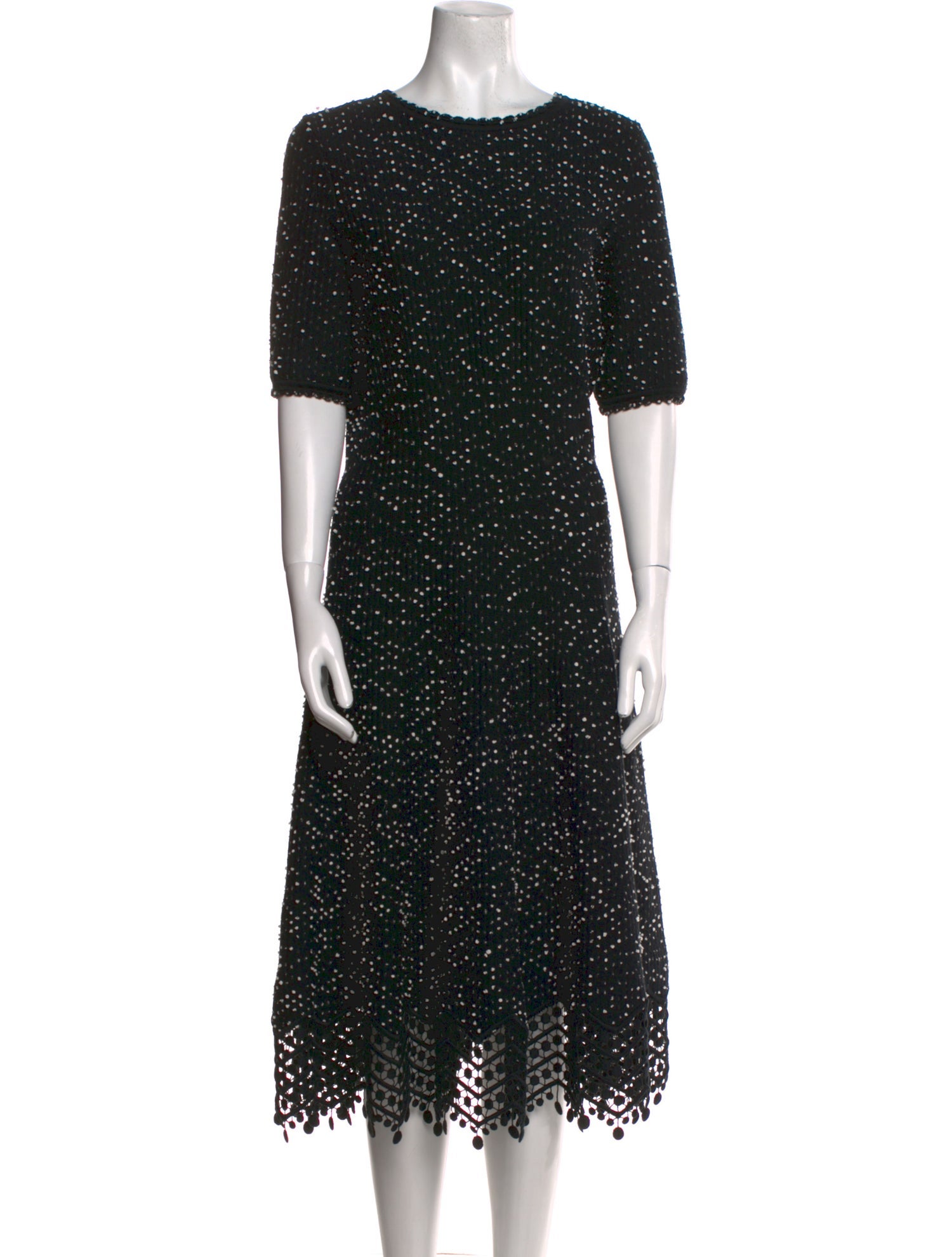 Lela Rose Polka Dot Print Long Dress