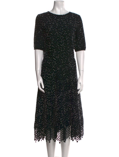 Lela Rose Polka Dot Print Long Dress