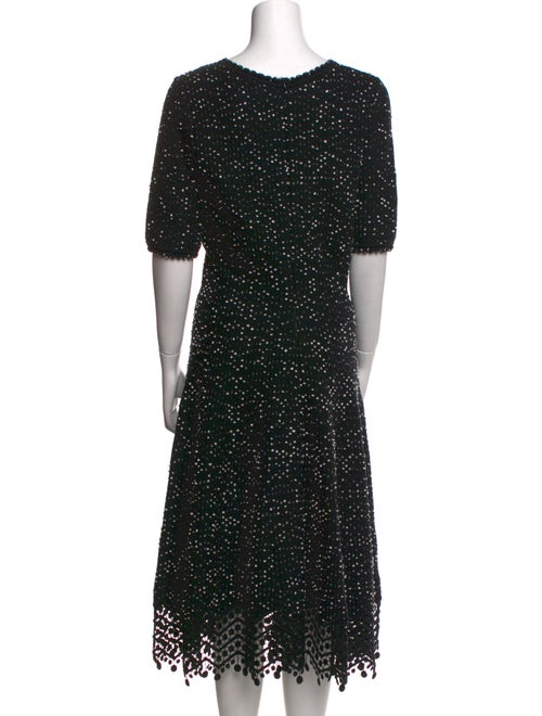 Lela Rose Polka Dot Print Long Dress