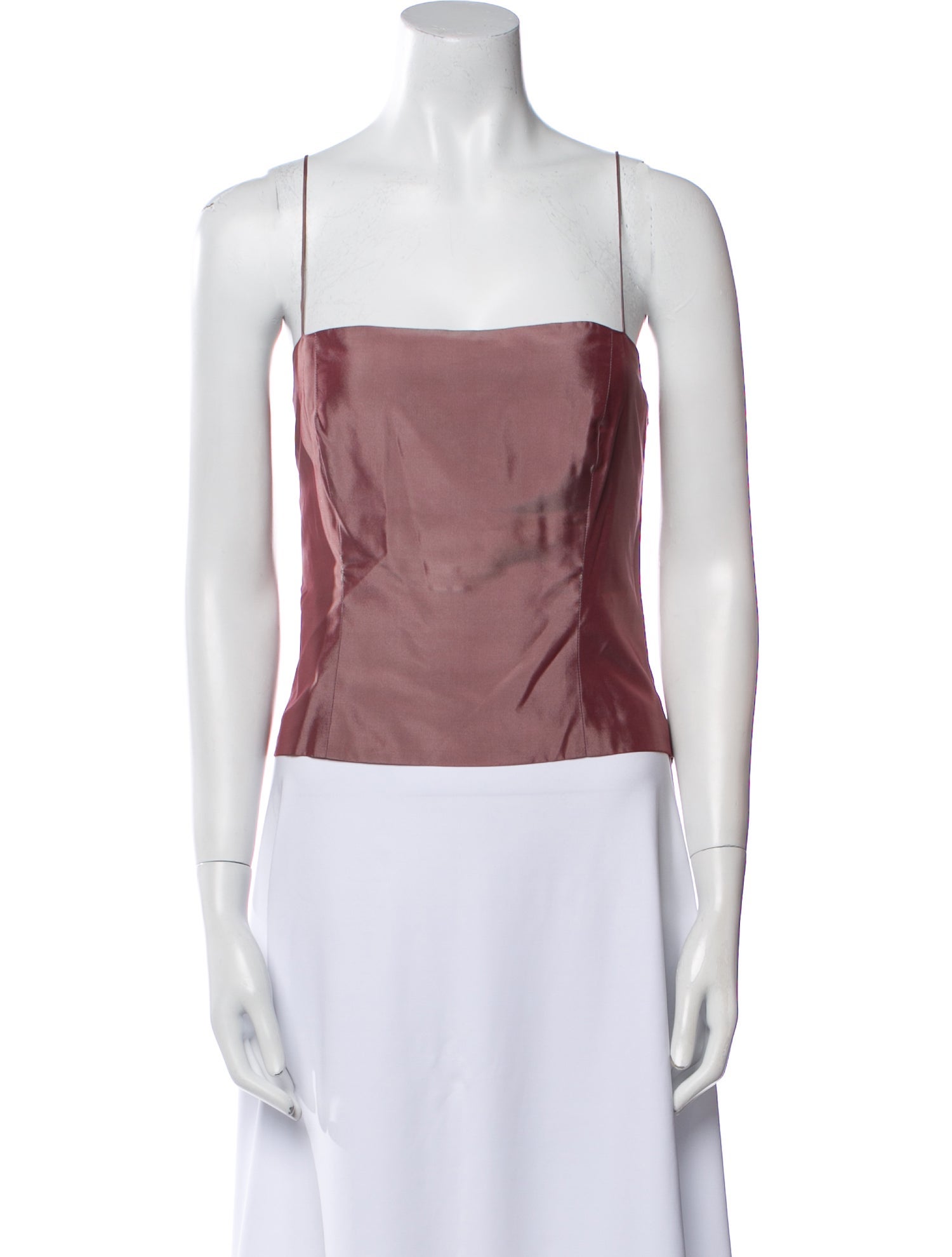 Lela Rose Silk Square Neckline Crop Top