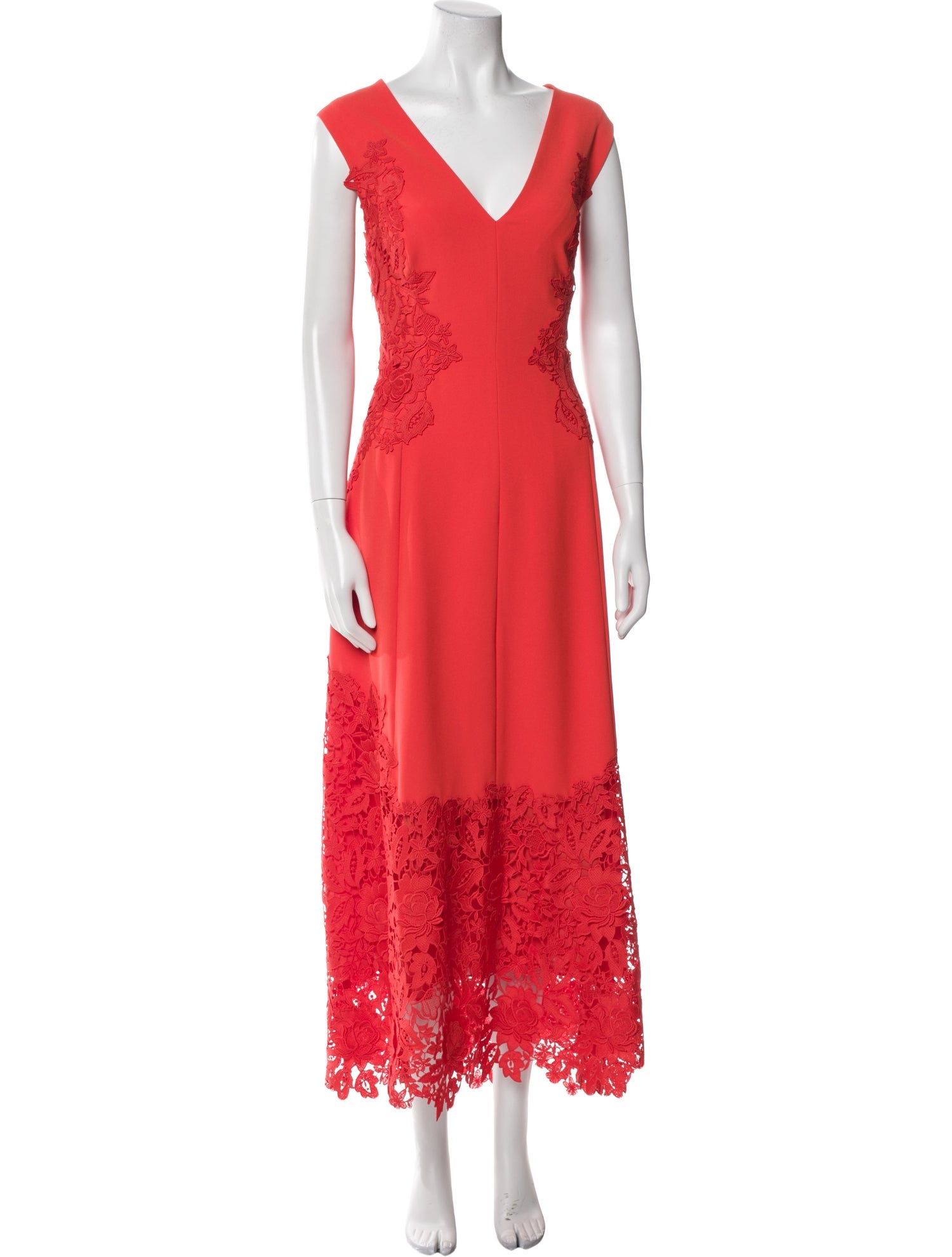 Lela Rose V-Neck Long Dress