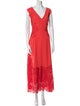 Lela Rose V-Neck Long Dress