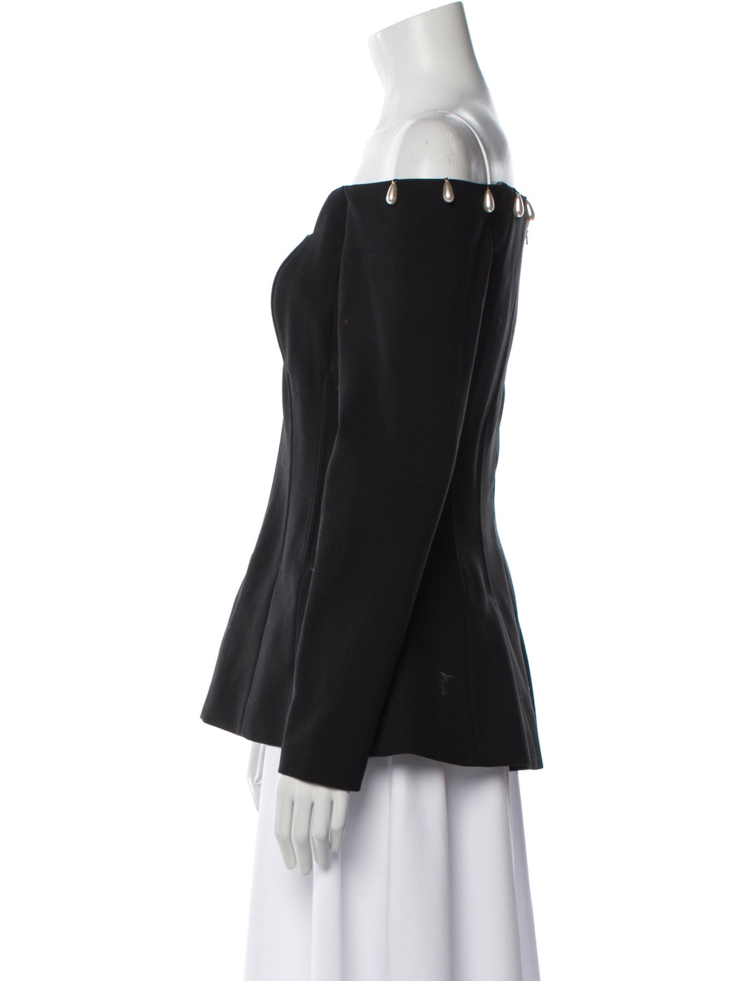 Lela Rose Linen Off-The-Shoulder Blouse