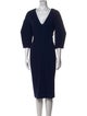 Lela Rose Virgin Wool Midi Length Dress