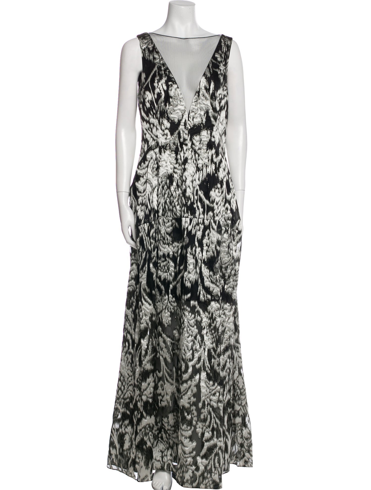 Lela Rose Floral Print Long Dress