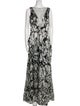 Lela Rose Floral Print Long Dress