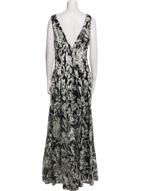 Lela Rose Floral Print Long Dress