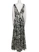 Lela Rose Floral Print Long Dress