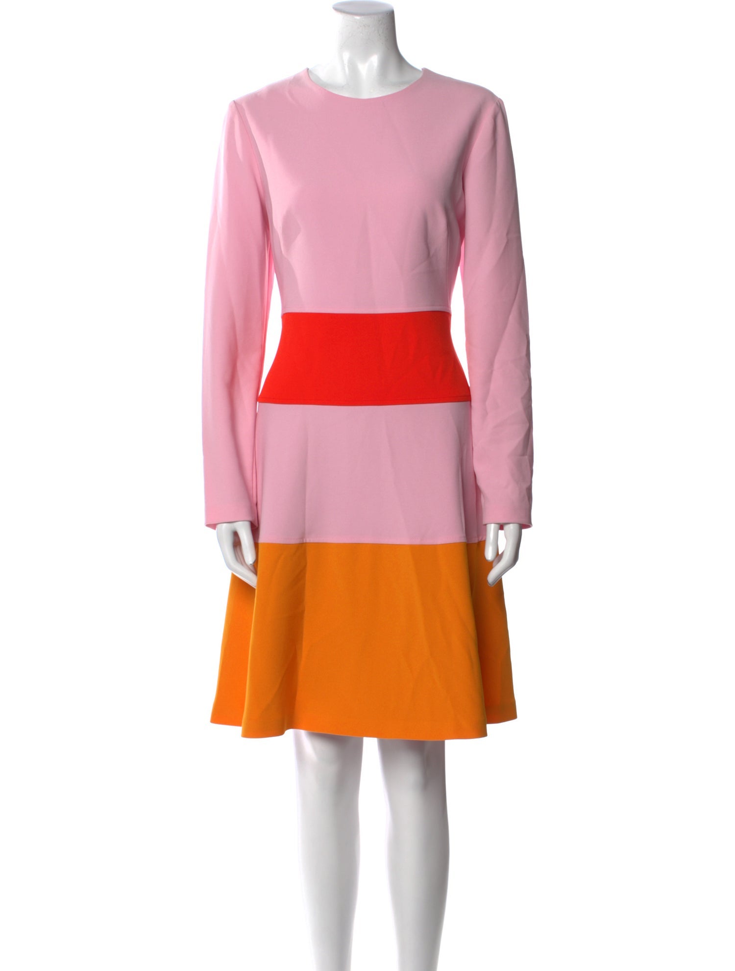 Lela Rose Colorblock Pattern Knee-Length Dress