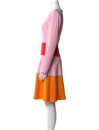 Lela Rose Colorblock Pattern Knee-Length Dress