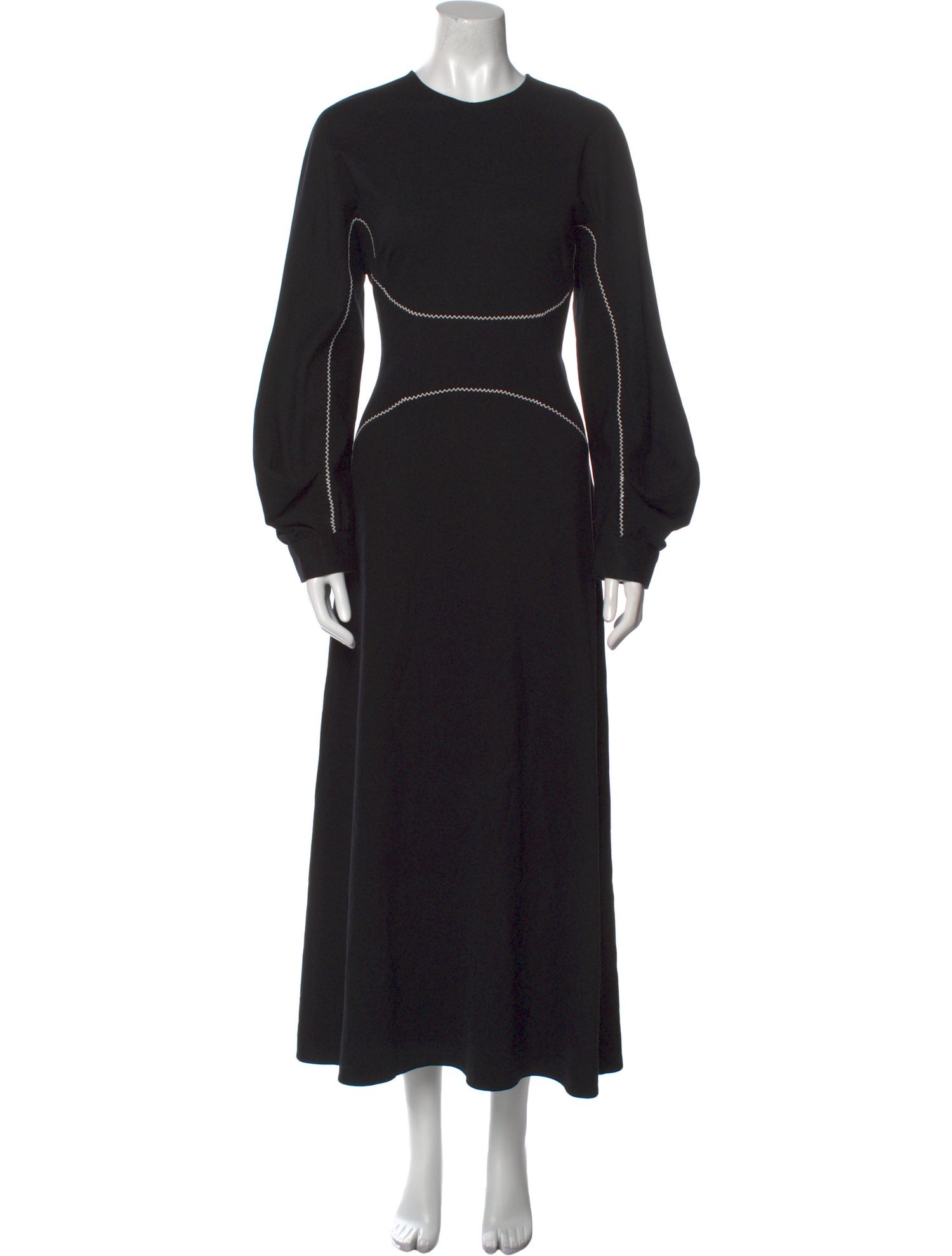 Lela Rose Crew Neck Midi Length Dress