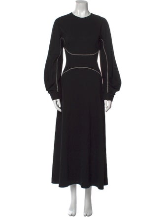 Lela Rose Crew Neck Midi Length Dress