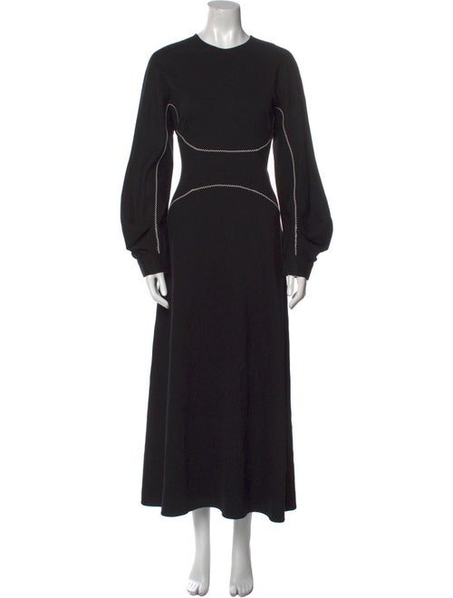 Lela Rose Crew Neck Midi Length Dress