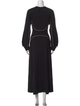 Lela Rose Crew Neck Midi Length Dress