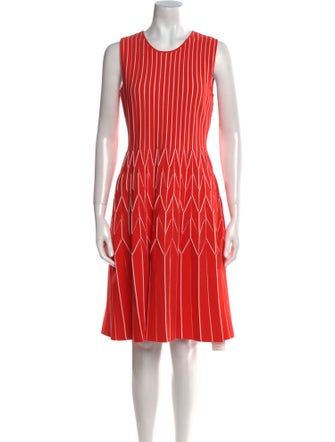 Lela Rose Striped Knee-Length Dress