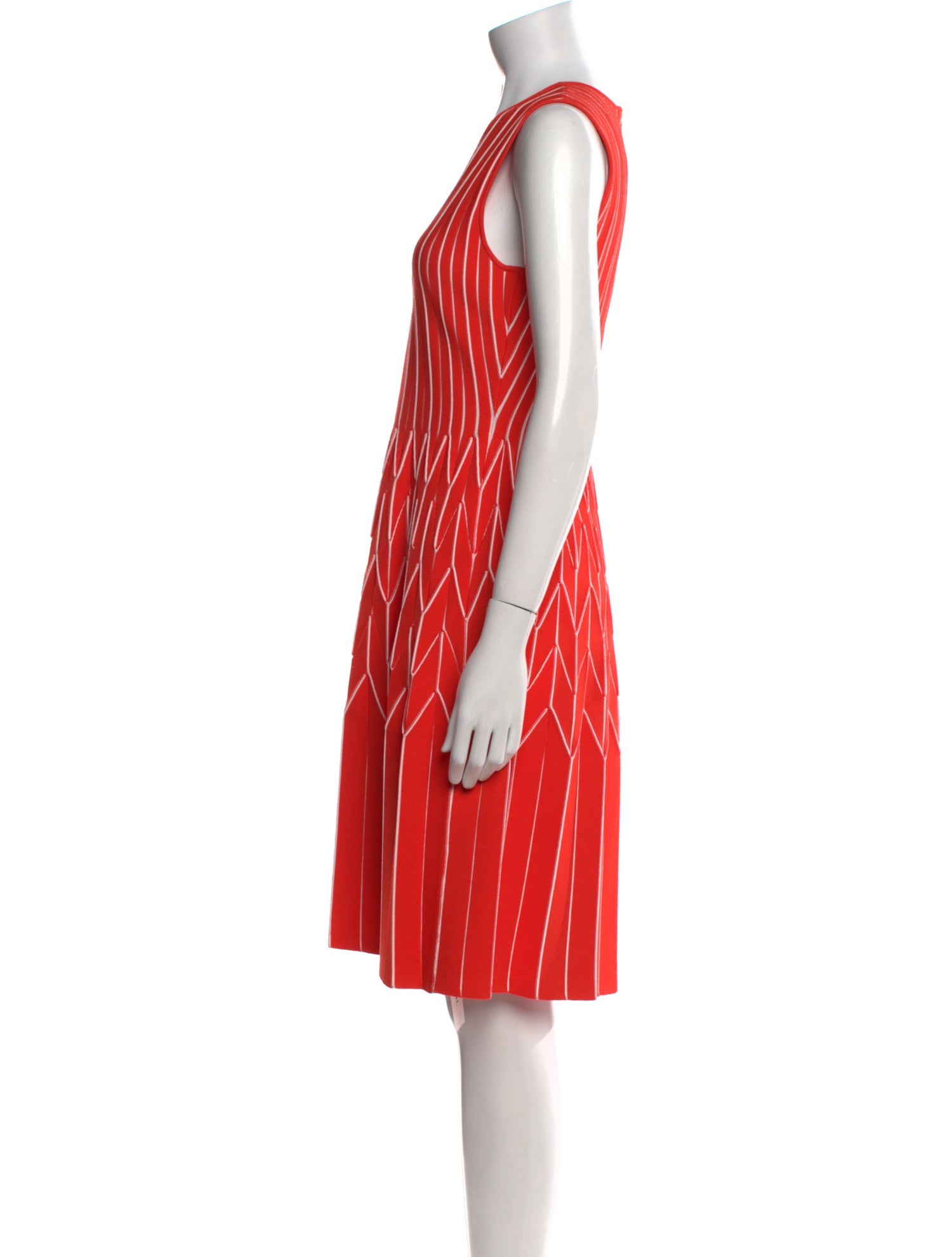 Lela Rose Striped Knee-Length Dress