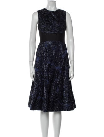 Lela Rose Silk Midi Length Dress