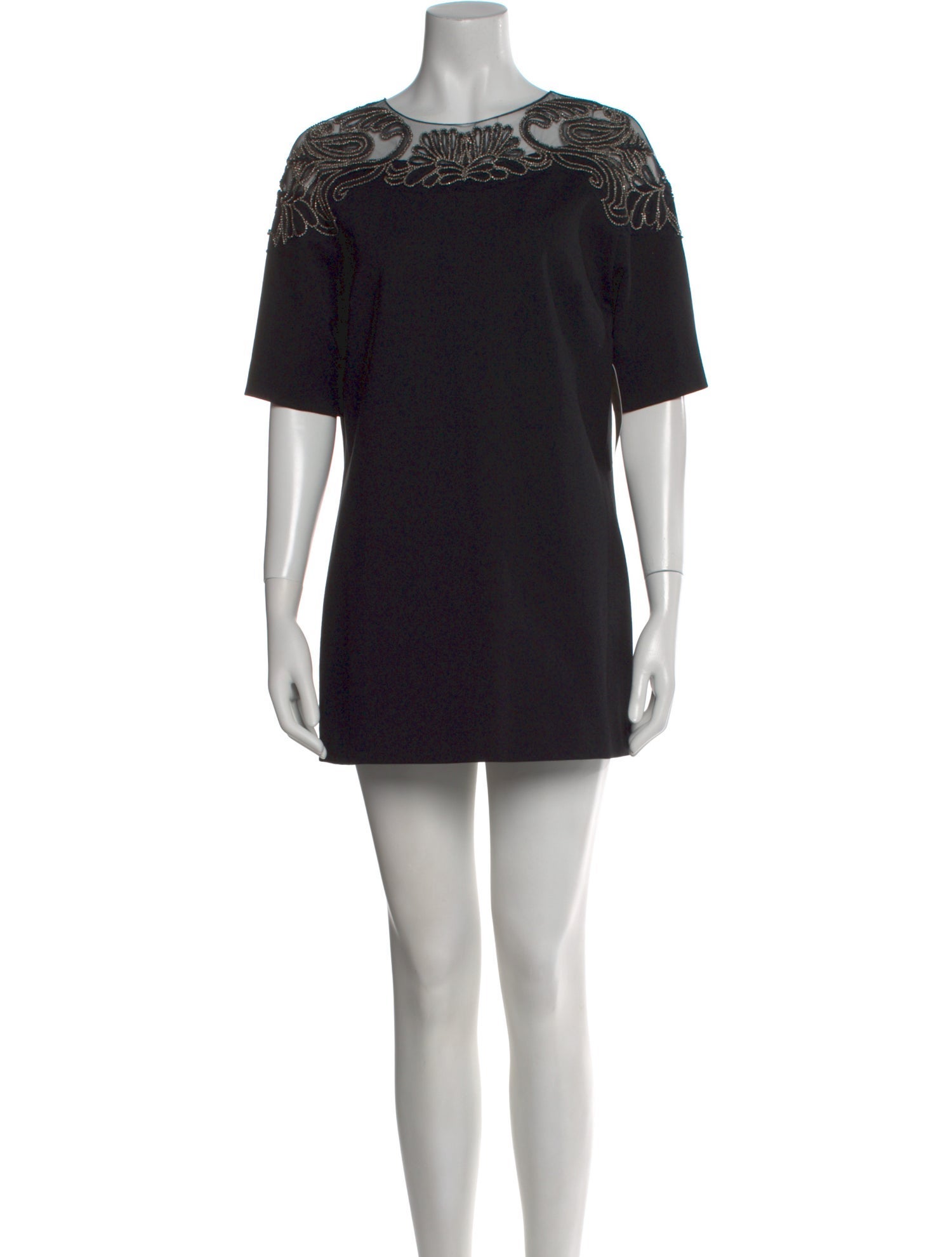 Lela Rose Bateau Neckline Mini Dress