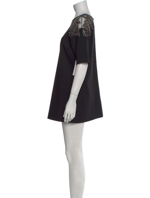 Lela Rose Bateau Neckline Mini Dress