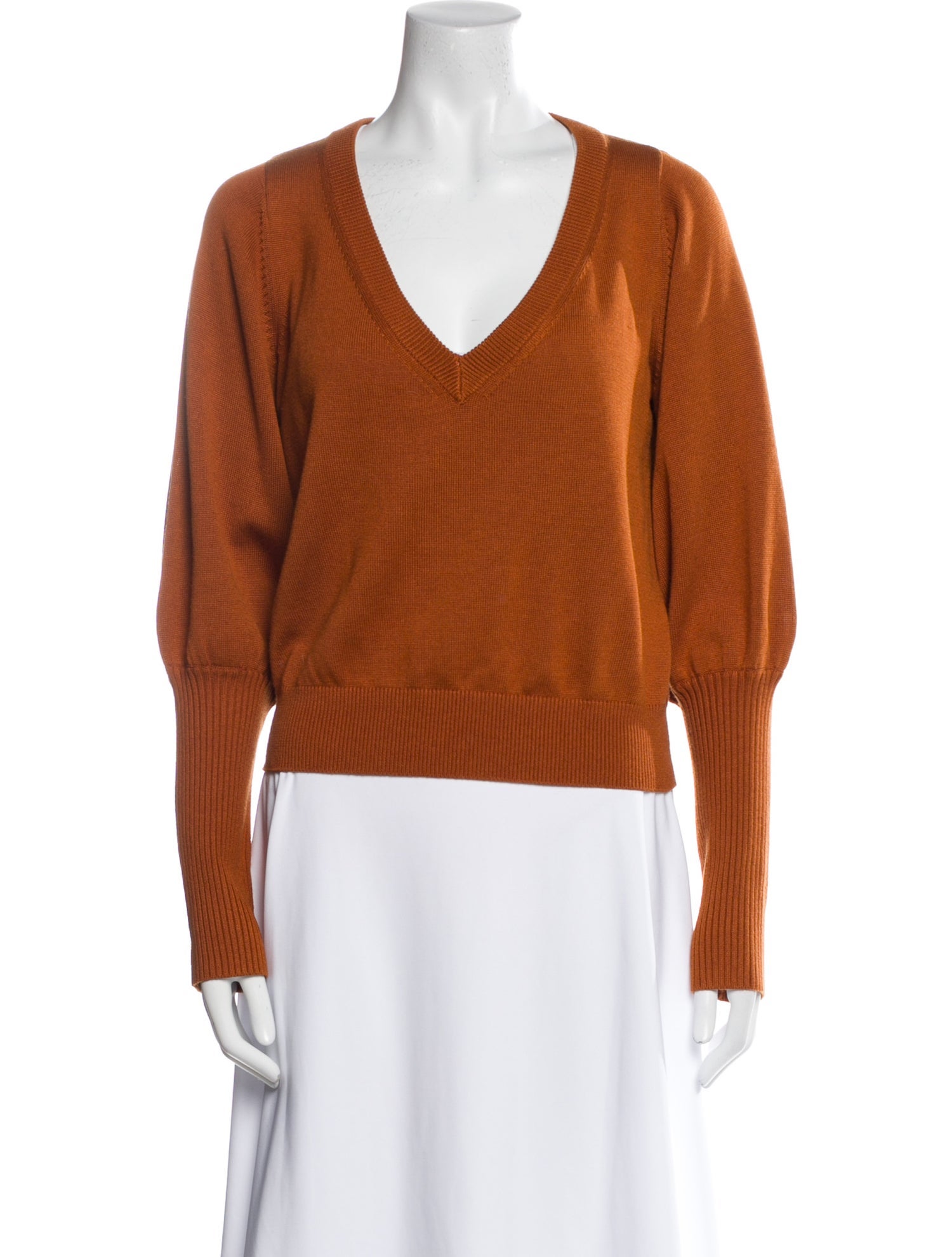 Lela Rose Silk V-Neck Top