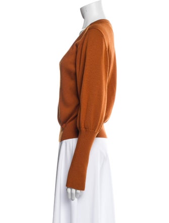 Lela Rose Silk V-Neck Top