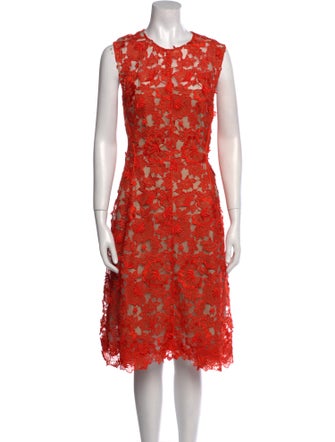 Lela Rose Silk Midi Length Dress