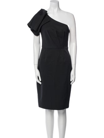 Lela Rose One-Shoulder Midi Length Dress