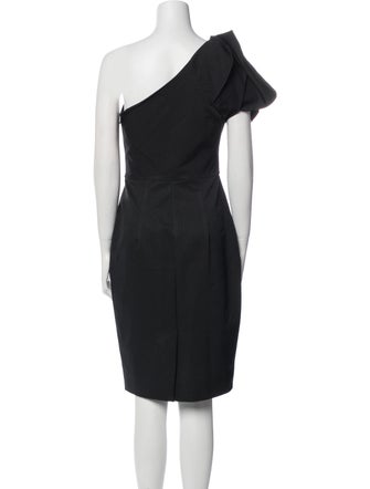 Lela Rose One-Shoulder Midi Length Dress