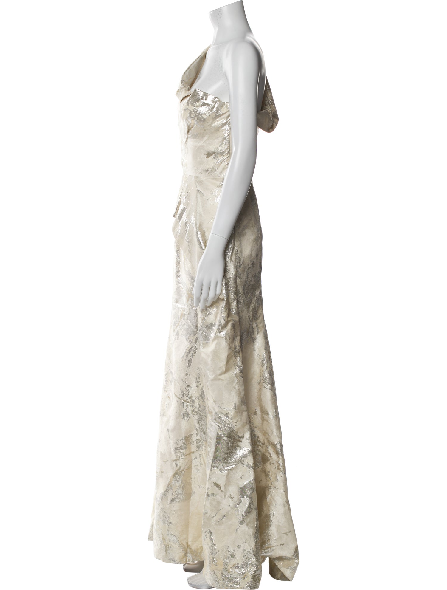 Lela Rose Printed Long Dress