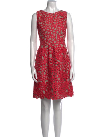 Lela Rose Printed Knee-Length Dress