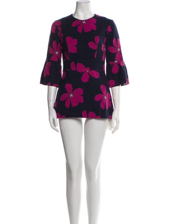 Lela Rose Floral Print Mini Dress