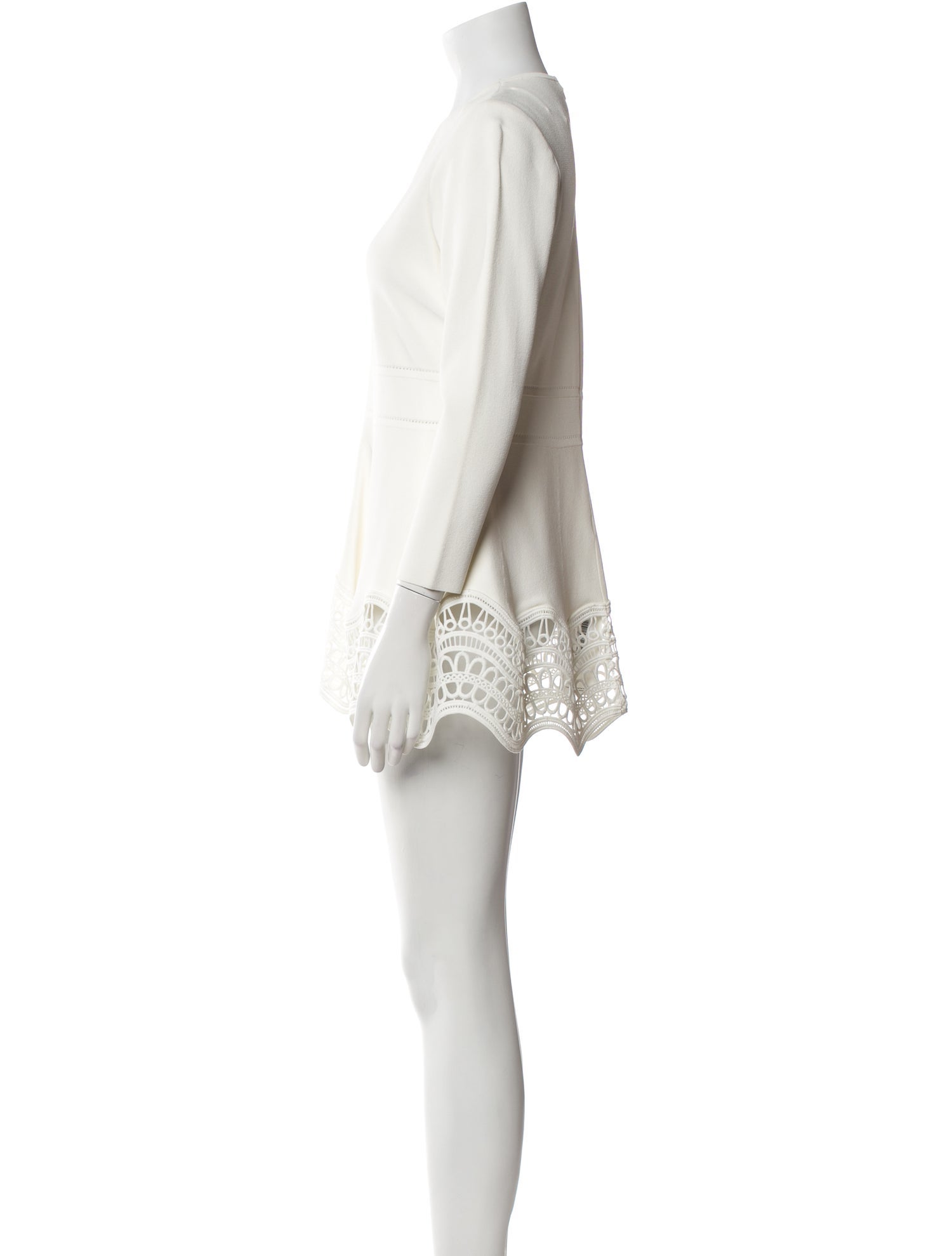 Lela Rose Crew Neck Mini Dress