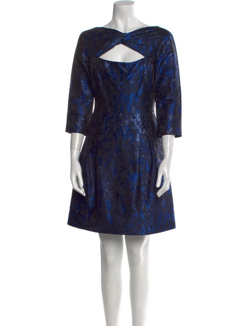 Lela Rose Bateau Neckline Mini Dress