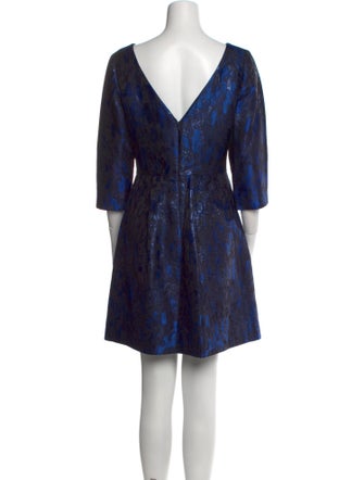 Lela Rose Bateau Neckline Mini Dress