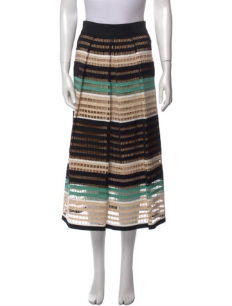 Lela Rose Striped Midi Length Skirt