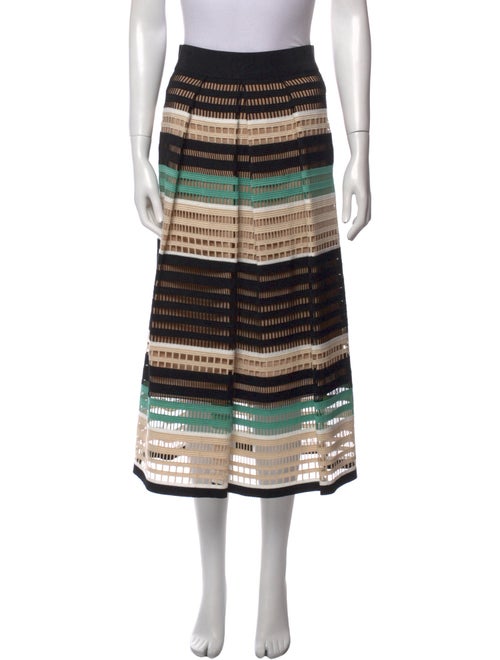 Lela Rose Striped Midi Length Skirt