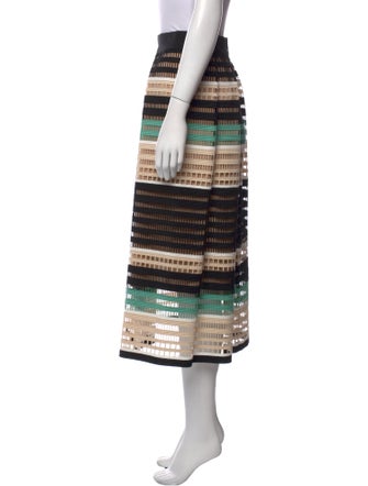 Lela Rose Striped Midi Length Skirt