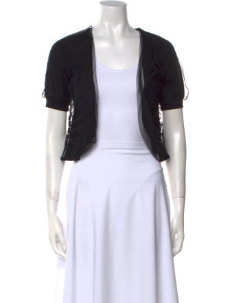 Lela Rose Wool Square Neckline Crop Top