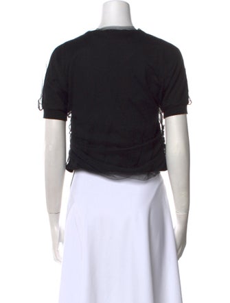 Lela Rose Wool Square Neckline Crop Top