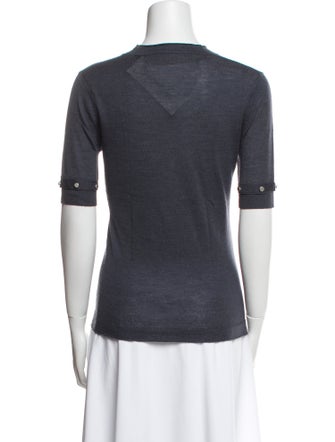 Lela Rose Merino Wool Crew Neck T-Shirt