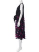 Lela Rose Floral Print Midi Length Dress