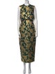 Lela Rose Floral Print Long Dress